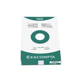 Exacompta Record Cards Lined 125x200mm White 13803X (PK100)