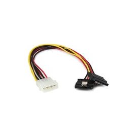 12in LP4 to 2x Latching SATA Power Y Cable Splitter Adapter - 4 Pin Molex to Dual SATA