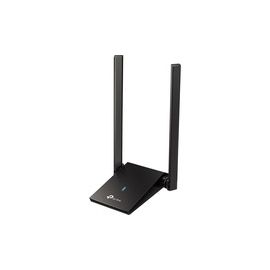 AX1800 High Gain Dual Band Wi-Fi 6 USB Adapter SPEED: 1201 Mbps at 5 GHz + 574 Mbps at 2.4 GHz SPEC: 2x High Gain External Antennas USB 3.0 Extension Cable