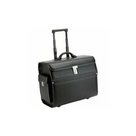 Alassio Mondo Trolley Pilot Case Laptop Compartment 2 Combination Locks Leather-look Black Ref 45033