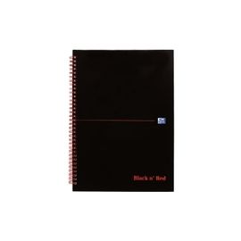 Black n Red Book Wirebound Smart Ruled and Perforated 90gsm 140pp A4 Matt Black Ref 100080218 [Pack 5]