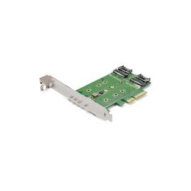 3-Port M.2 SSD (NGFF) Adapter Card - 1 x PCIe (NVMe) M.2, 2 x SATA III M.2 - PCIe 3.0 - PCI Express 3.0 M.2 NGFF Card