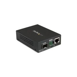 Gigabit Ethernet Fiber Media Converter with Open SFP Slot - Supports 10/100/1000 Networks