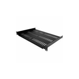 1U Vented Server Rack Cabinet Shelf - Fixed 12" Deep Cantilever Rackmount Tray for 19" Data/AV/Network Enclosure w/Cage Nuts