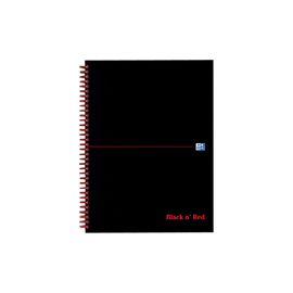 BLK N RED WIREBOUND SMART BOOK FT A5PLUS