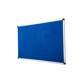 Bi-Office Notice Board Fire Retardant Fabric Alumimium Frame W900xH600mm Blue Ref SA0301170