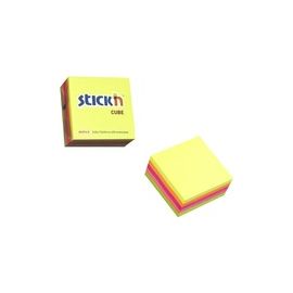 Value Stickn Sticky Notes Cube 76x76mm Neon Asstd 21012