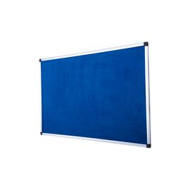 Bi-Office Notice Board Fire Retardant Fabric Alumimium Frame W1800xH1200mm Blue Ref SA2701170