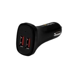 Dual Port USB Car Charger - Black - High Power 24W/4.8A - 2 port USB Car Charger - Charge two tablets at once