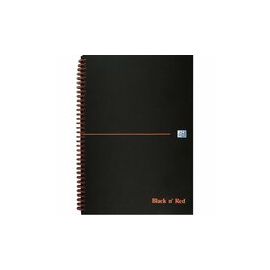 Black n Red Book Wirebound Ruled and Perforated 90gsm 140pp A5 Matt Black Ref 100080154 [Pack 5]