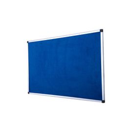 Bi-Office Notice Board Fire Retardant Fabric Alumimium Frame W1200xH900mm Blue Ref SA0501170